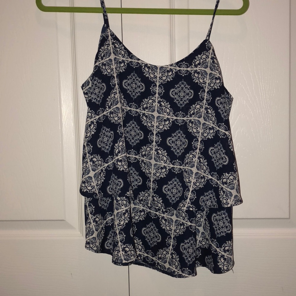 Navy blue patterned tank top